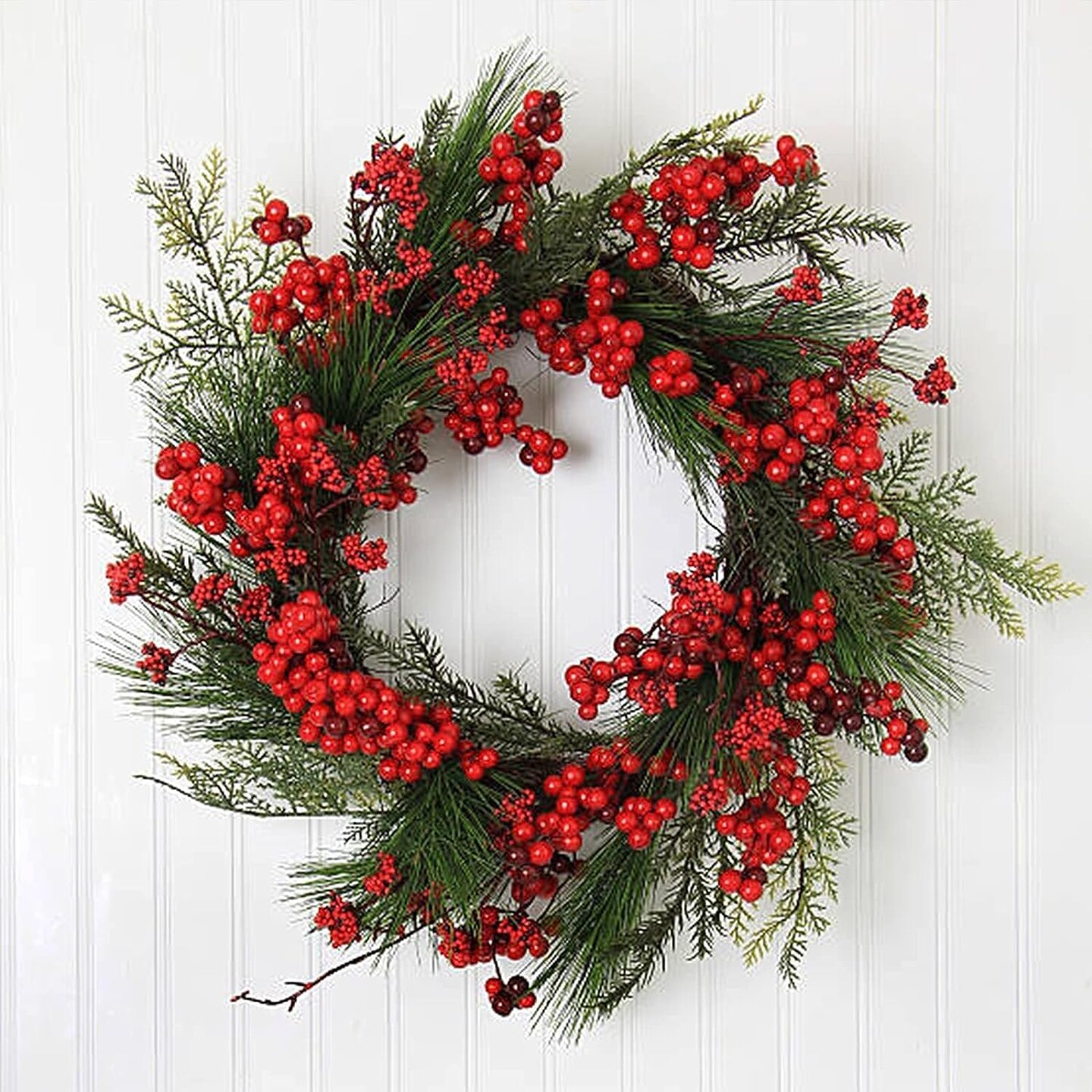 Artificial Red Berry Stems 8 Pack (Christmas Red-8)