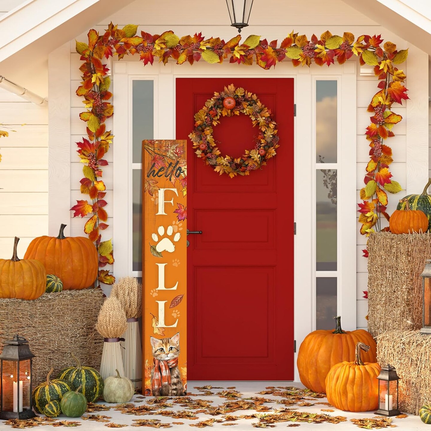 Farmhouse Fall Porch Signs (Orange)
