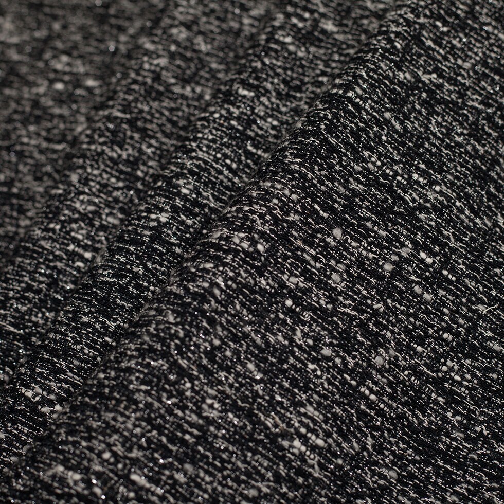 1 Yard Italian Black/White Metallic Wool Woven