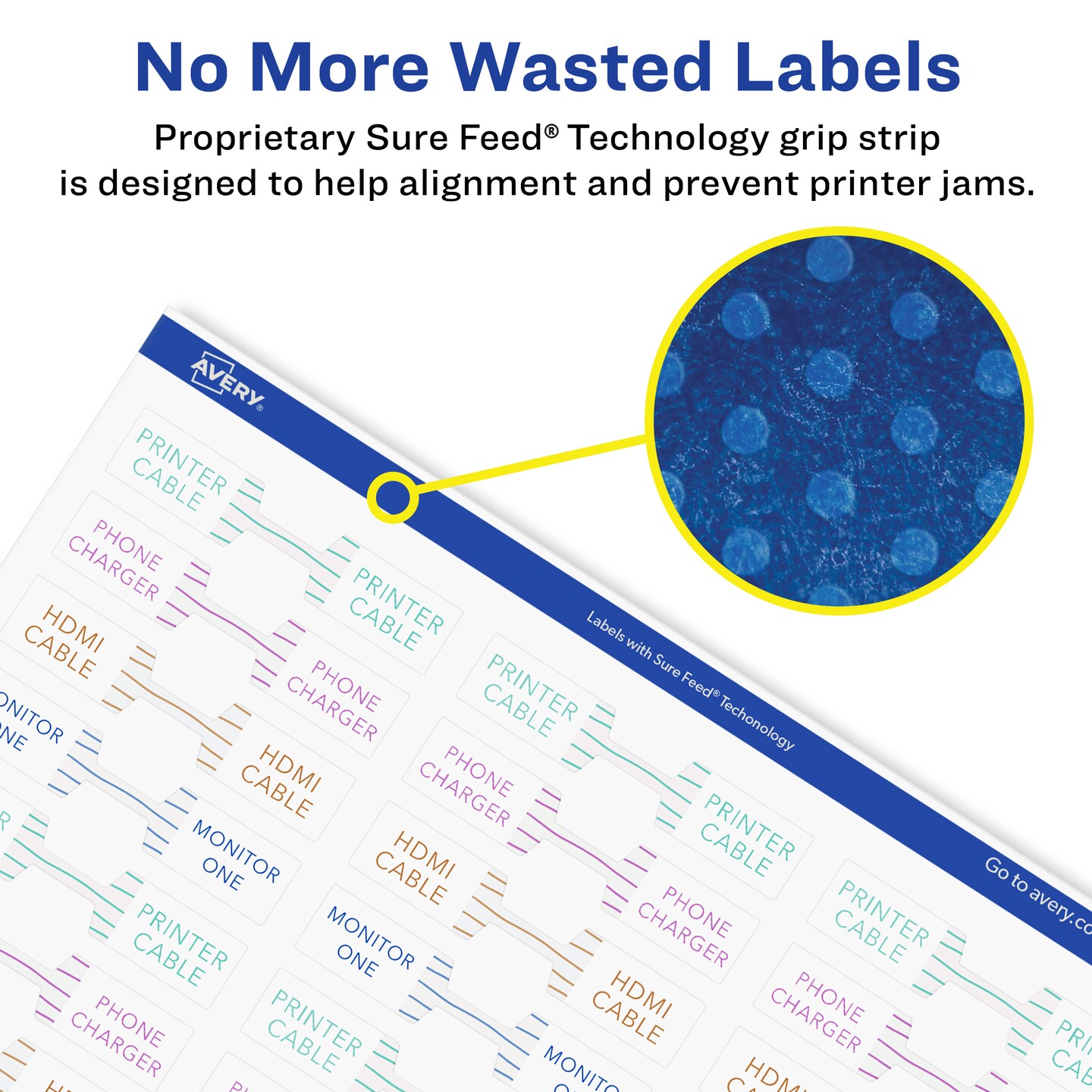 Avery Durable Waterproof Barbell Labels with Sure Feed, 1/2" x 2.5"