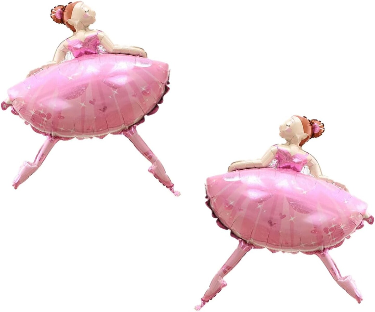 4PCS Pink Ballet Dancing Girl Foil Balloon Aluminum Foil(Pink)
