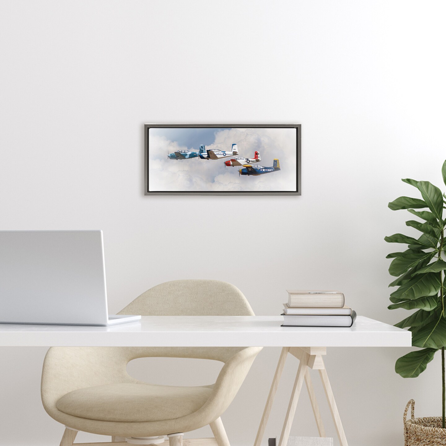 Stupell Industries Vintage USA Airplanes Floating Frame, design by JG Studios