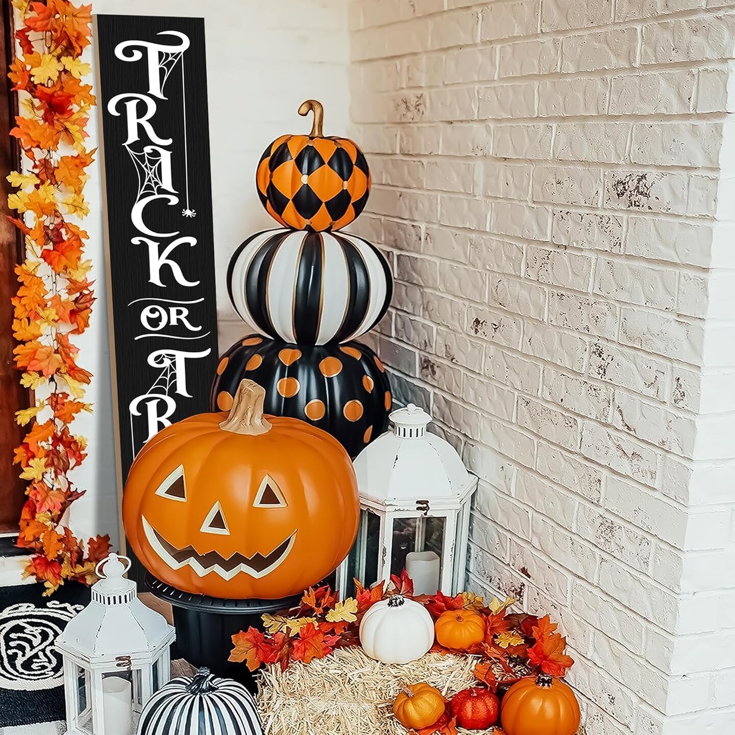 Halloween Porch Sign Decor (Trick or Treat)