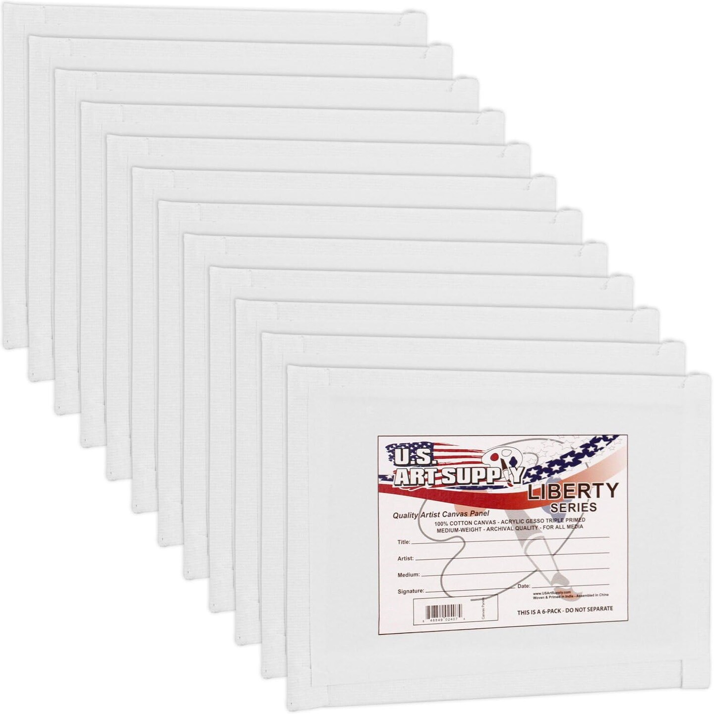 Acid Free Canvas Panel Boards for Painting 12-Pack(White)