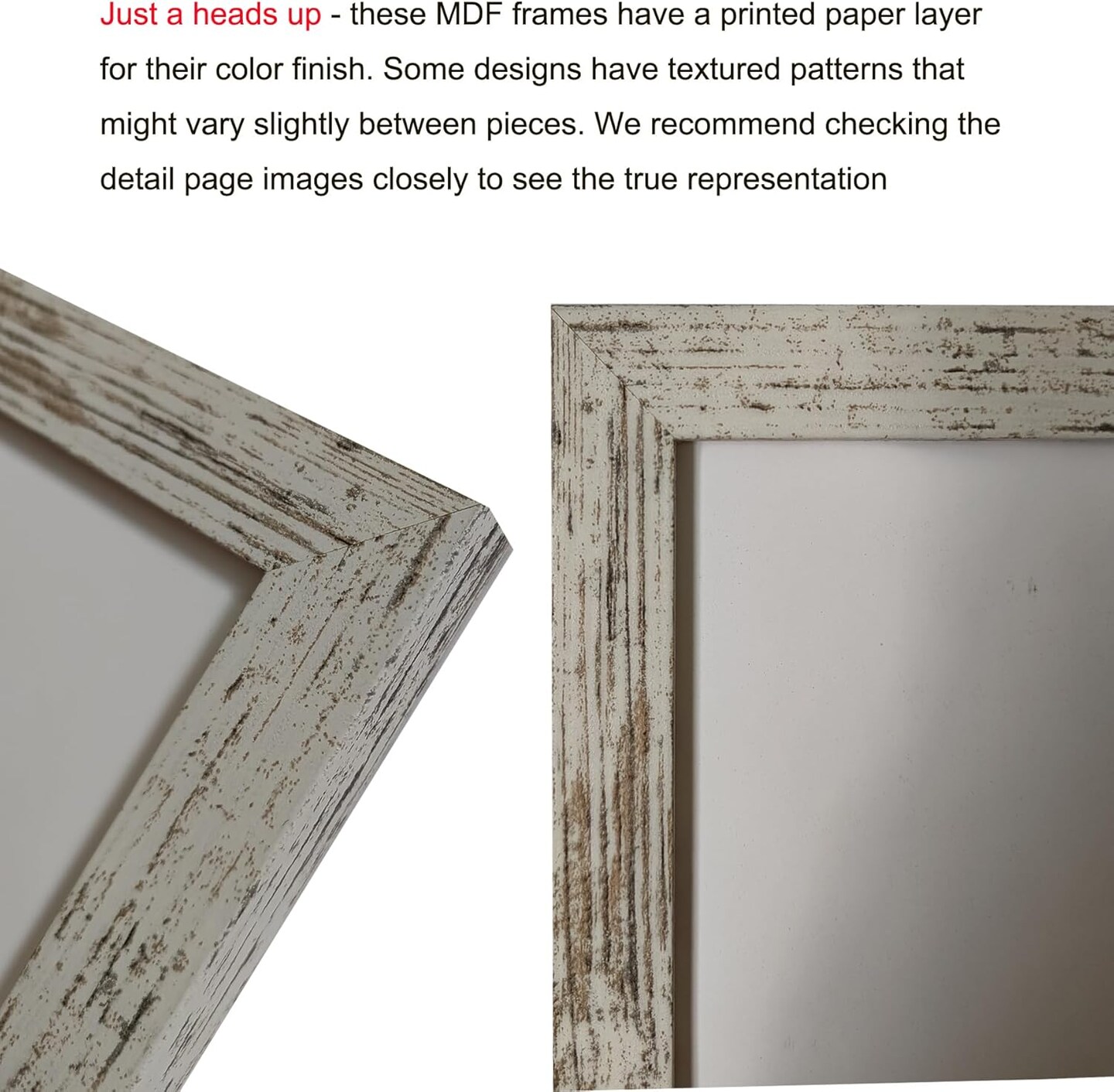 2 Pack - 5x7 Picture Frame Distressed White for Wall Mounting or Tabletop Display(Distressed White)8.21"L x 6"W