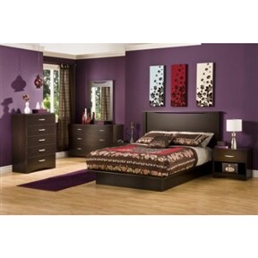 Modern 6-Drawer Chocolate Brown Dresser with Matte Chrome Handles and Smooth Glide Drawers