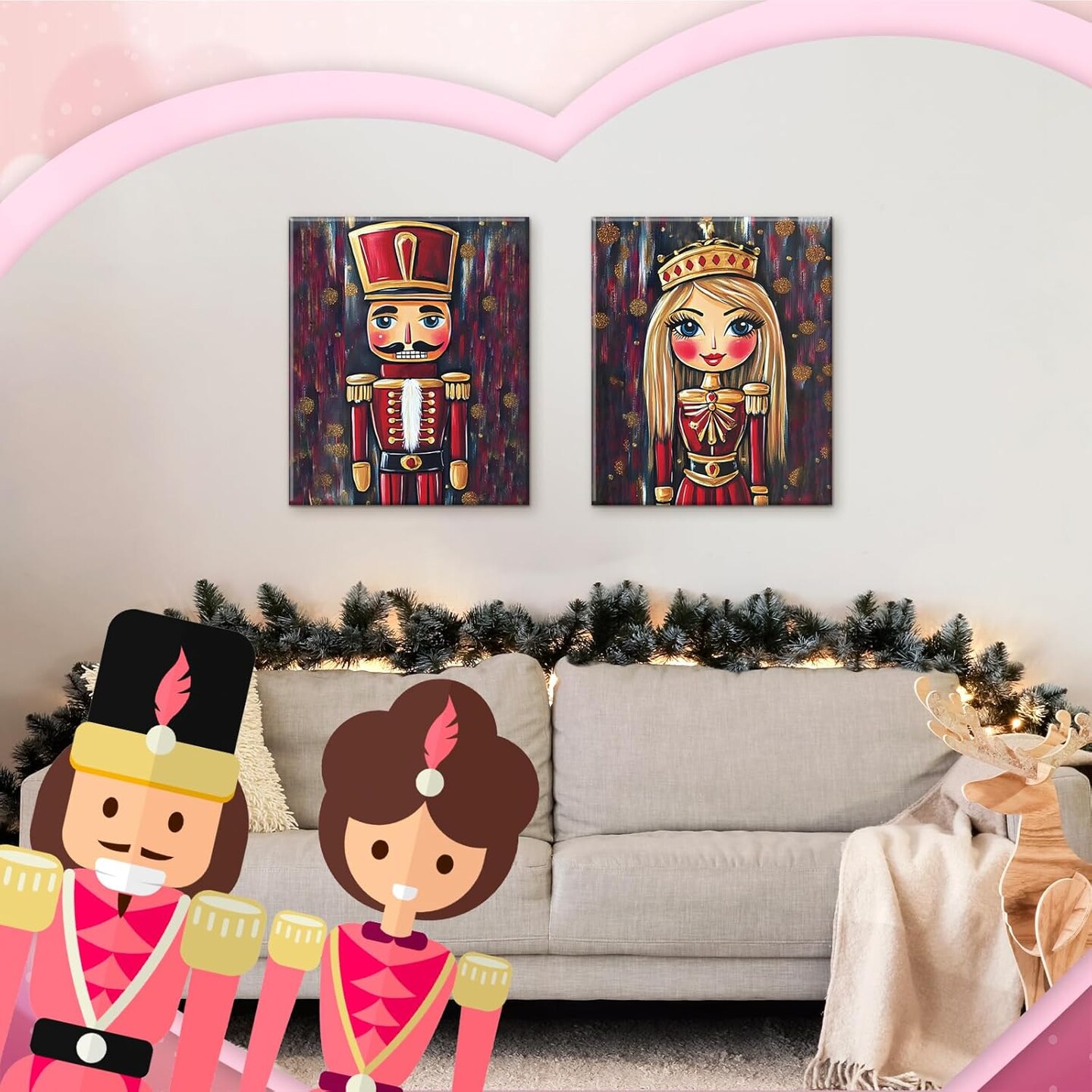 112 Pcs Christmas Nutcracker Pre Drawn Canvas for Painting 11.81&#x22;L x 9.06&#x22;W