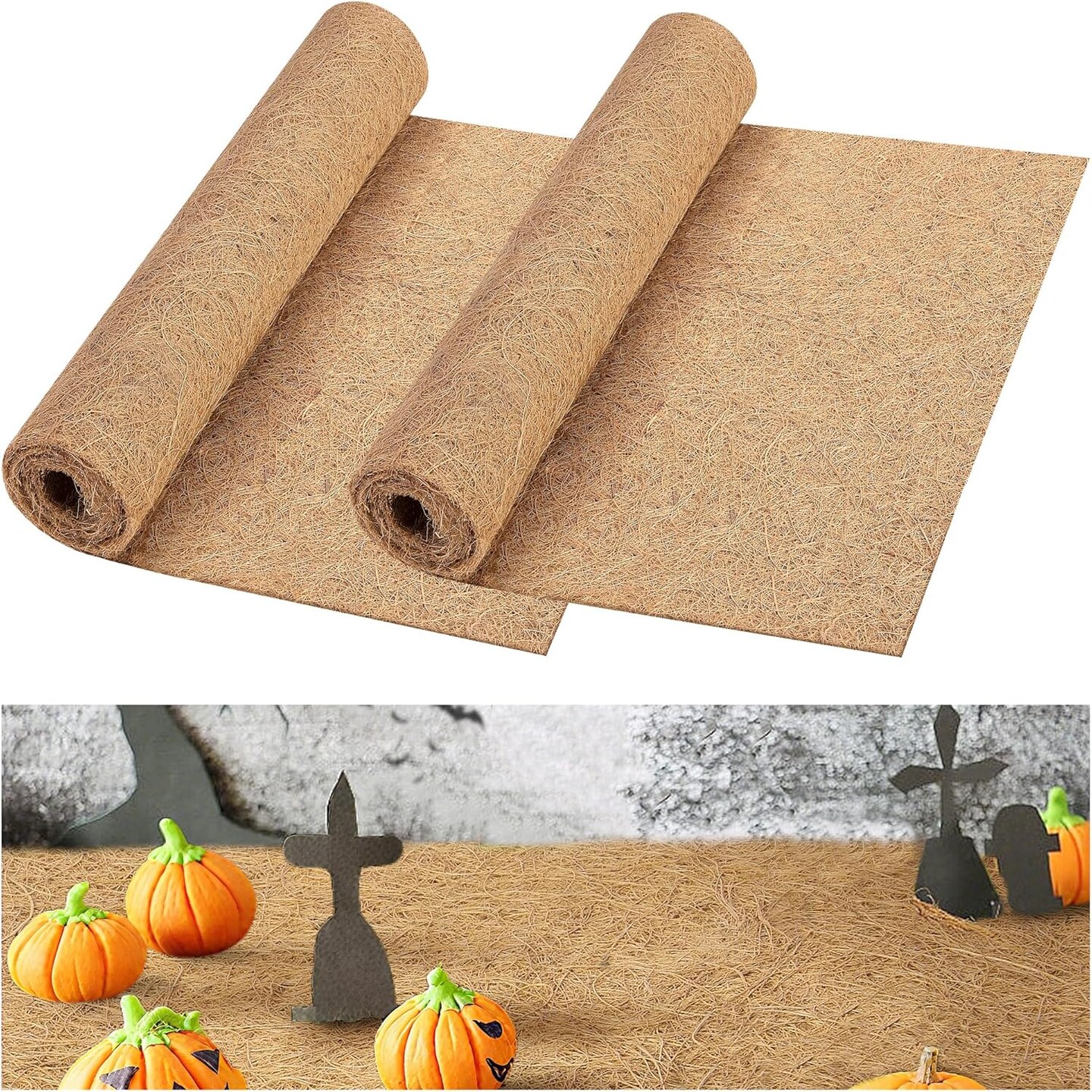 2 Pcs Halloween Village Accessories Mat - 43.3 x 15.7 Inch