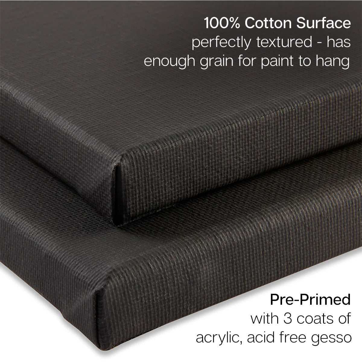 KINGART&#xAE; Black Stretched Canvas 4 pc