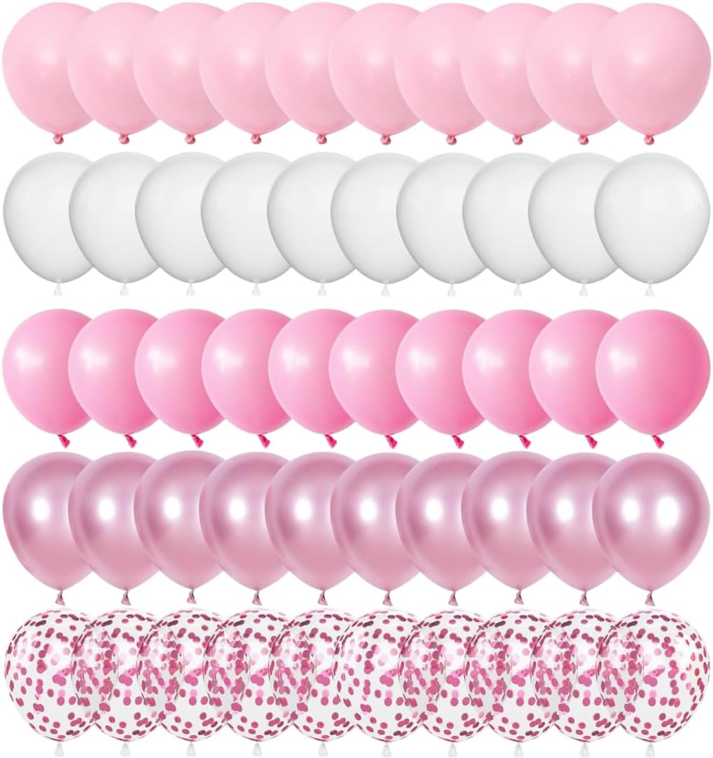 60 Pcs Light Pink Latex Balloons