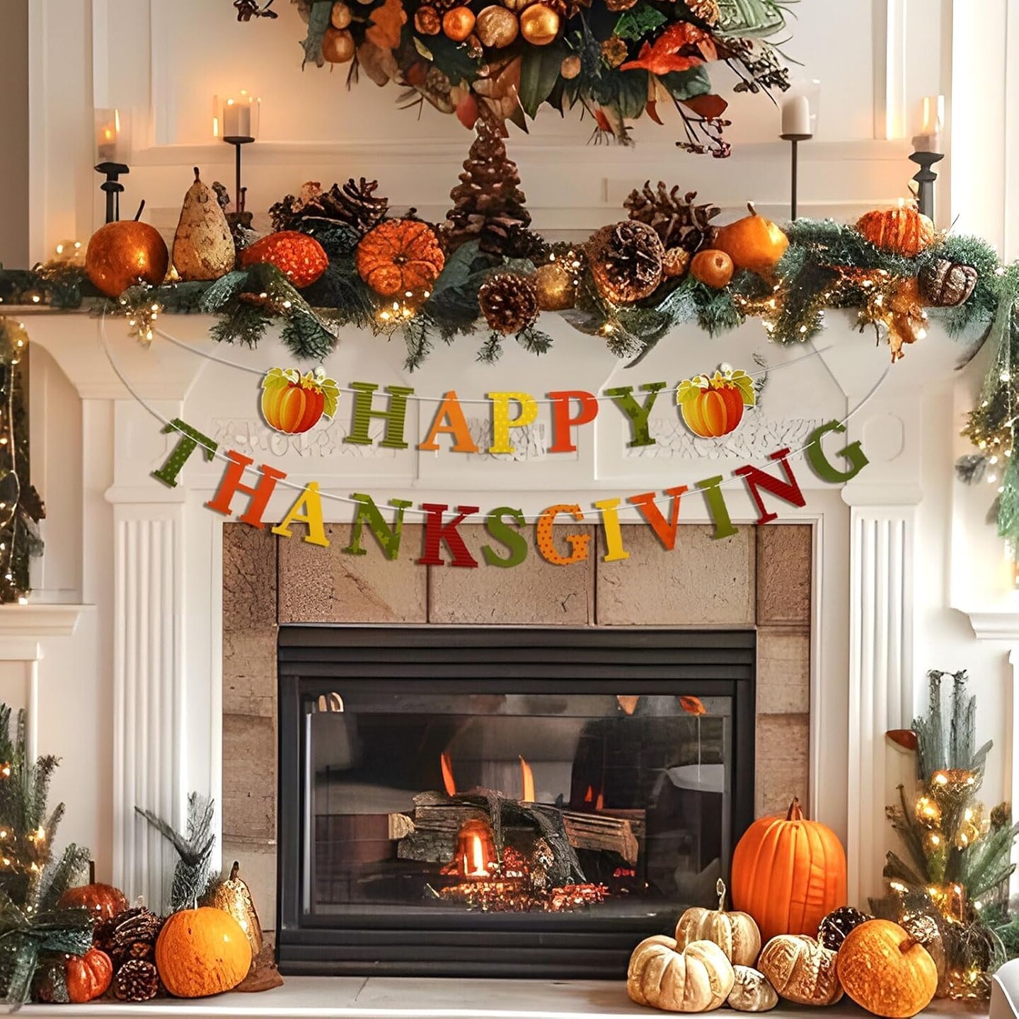 Happy Thanksgiving Banner (Multi Color)