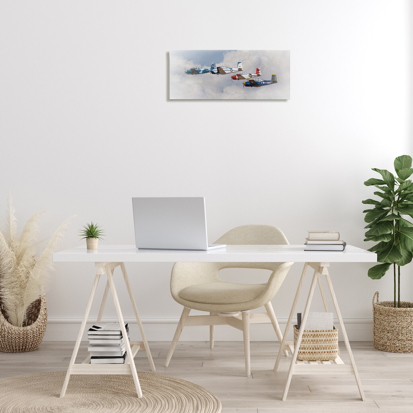 Stupell Industries Vintage USA Airplanes Canvas, design by JG Studios