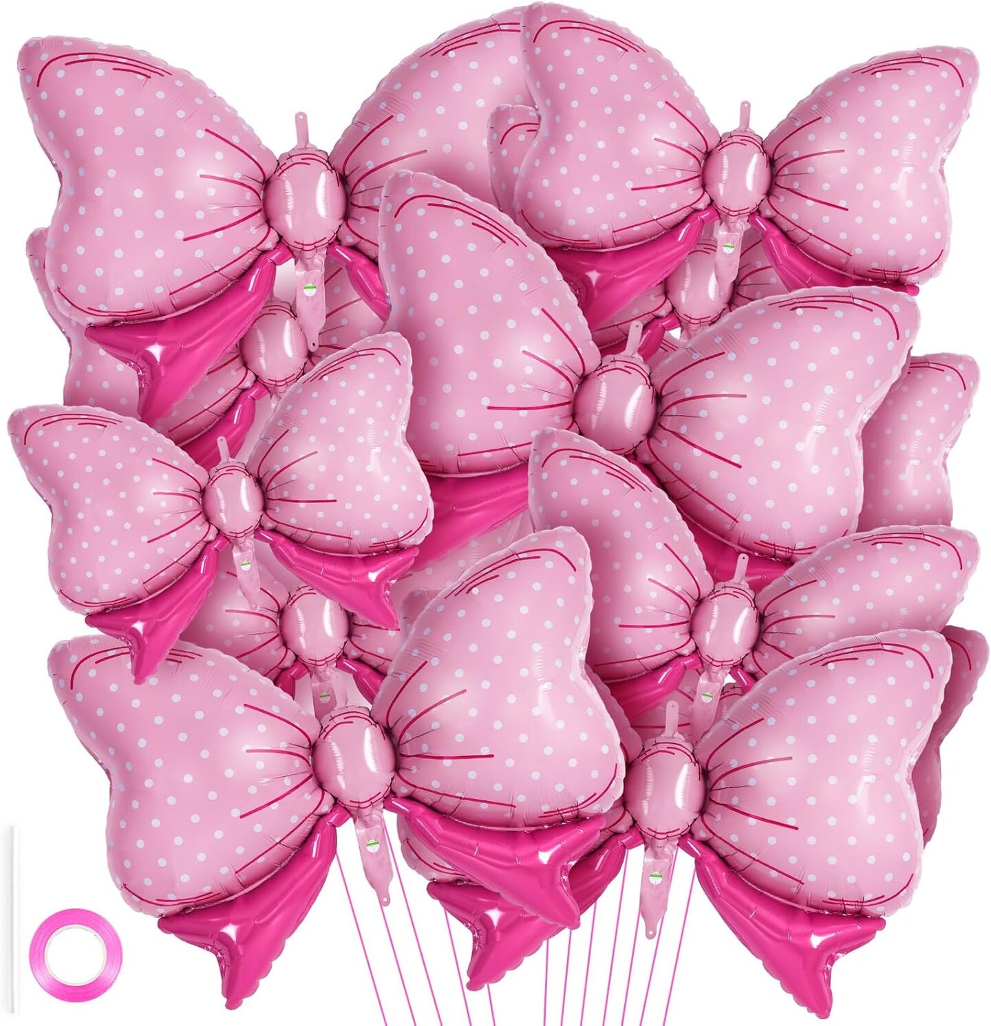12 Pcs Pink Bow Balloons for Girls