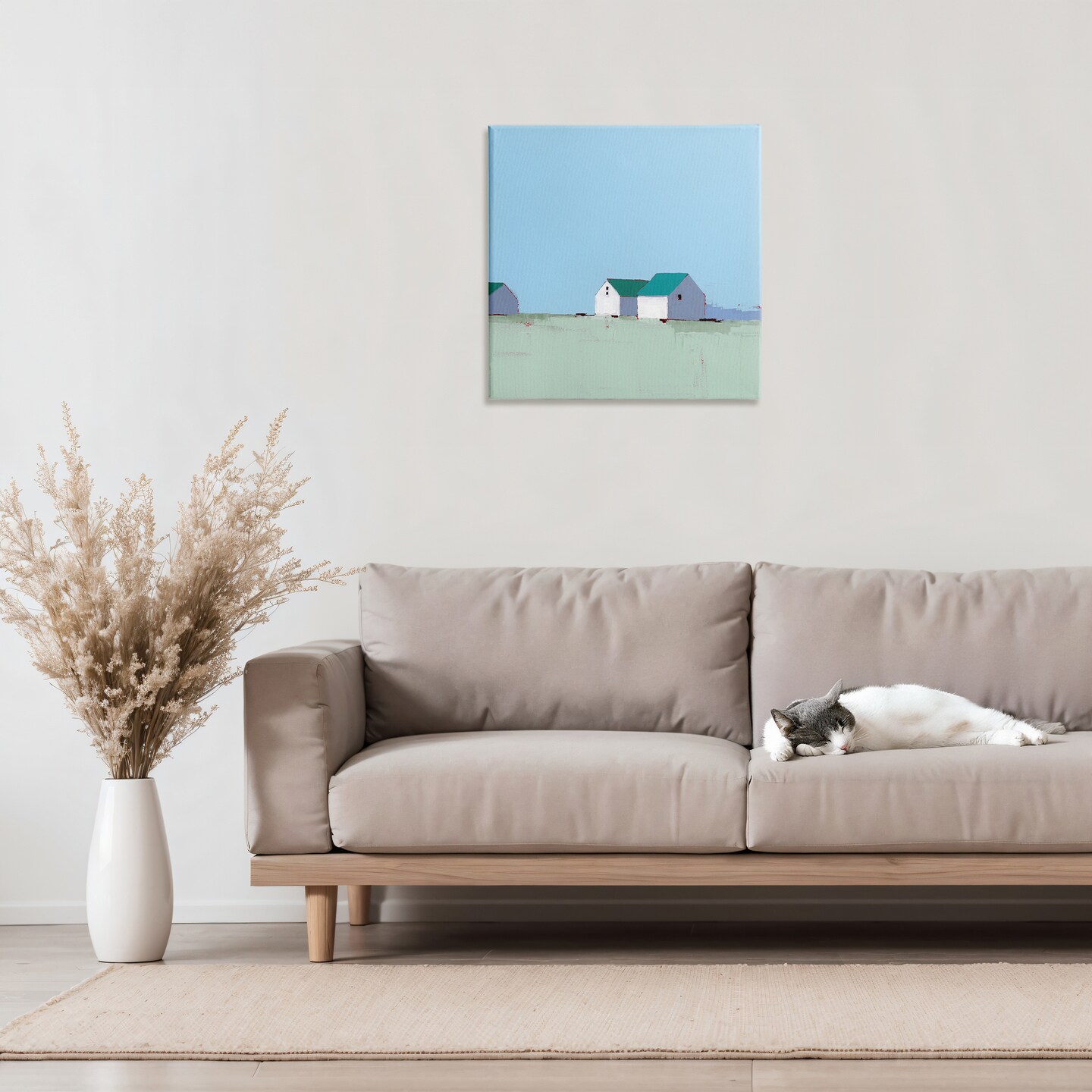 Stupell Industries Palmer Farm in Muted Blues Canvas, design by Ruth LaGue