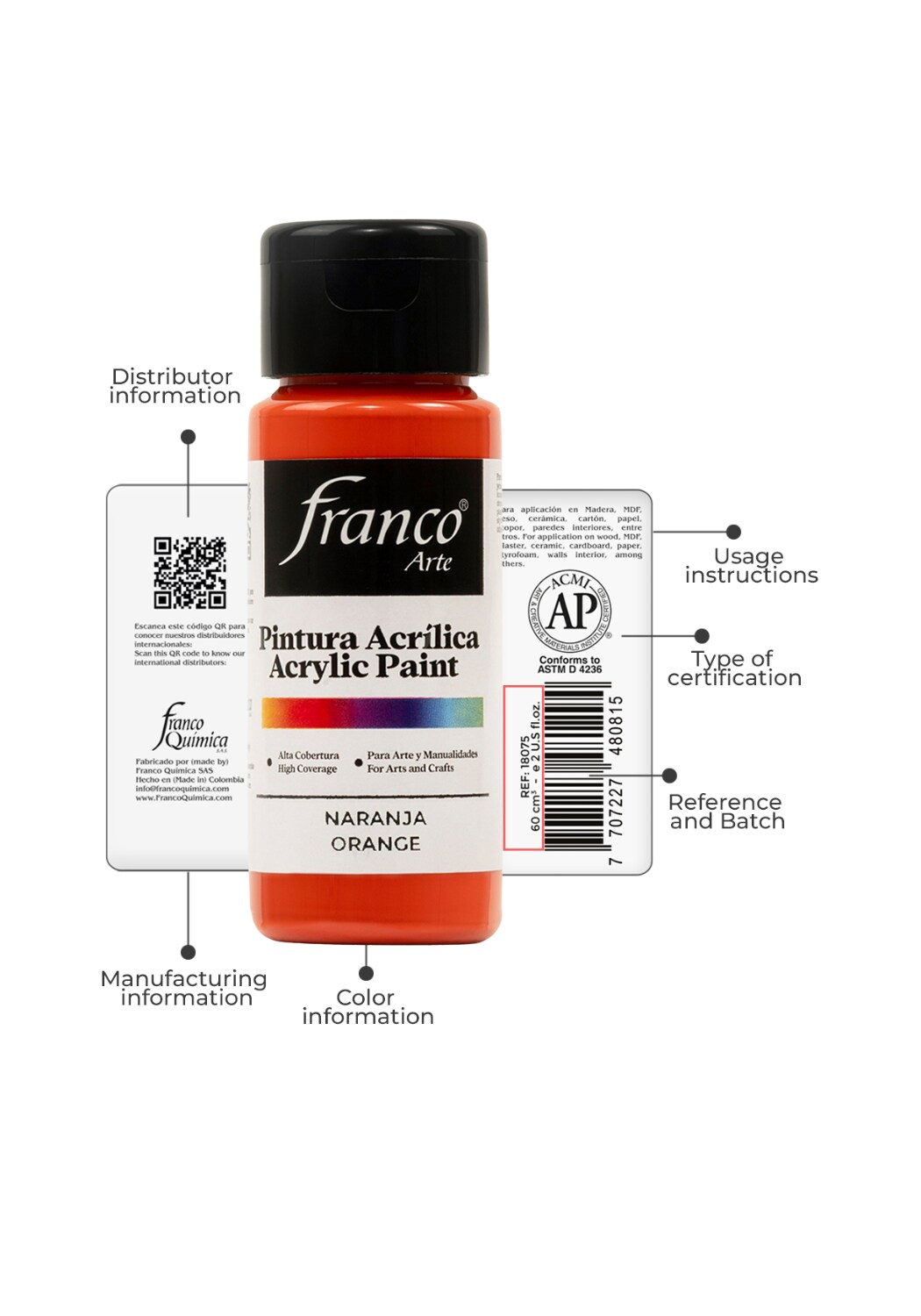 18006 Acrylic Paint 2 U.S fl oz / Orange