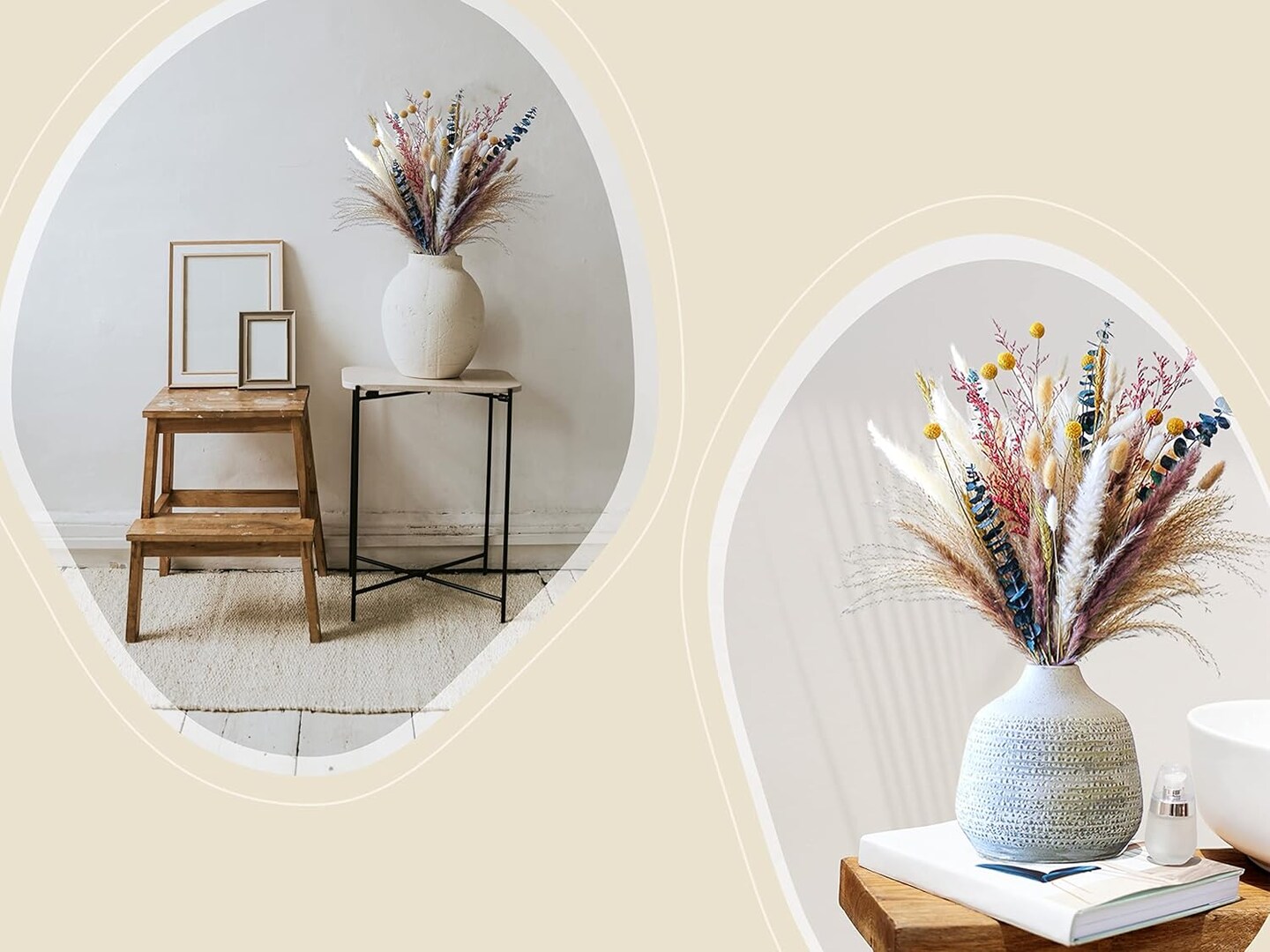 7.7" Dried Flowers , Dried Flowers for Vase with 9styles(Red, White, Natural, Yellow, Green)