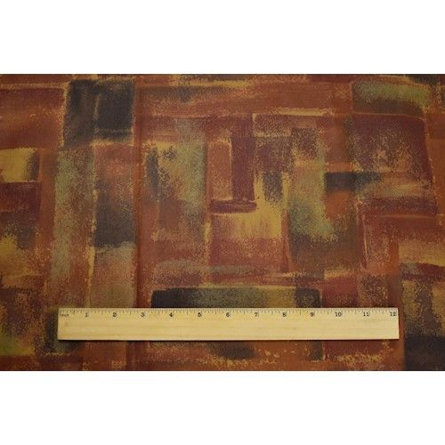 Brown/Multi Chris Stone Abstract Printed Twill Decor Fabric By the Yard