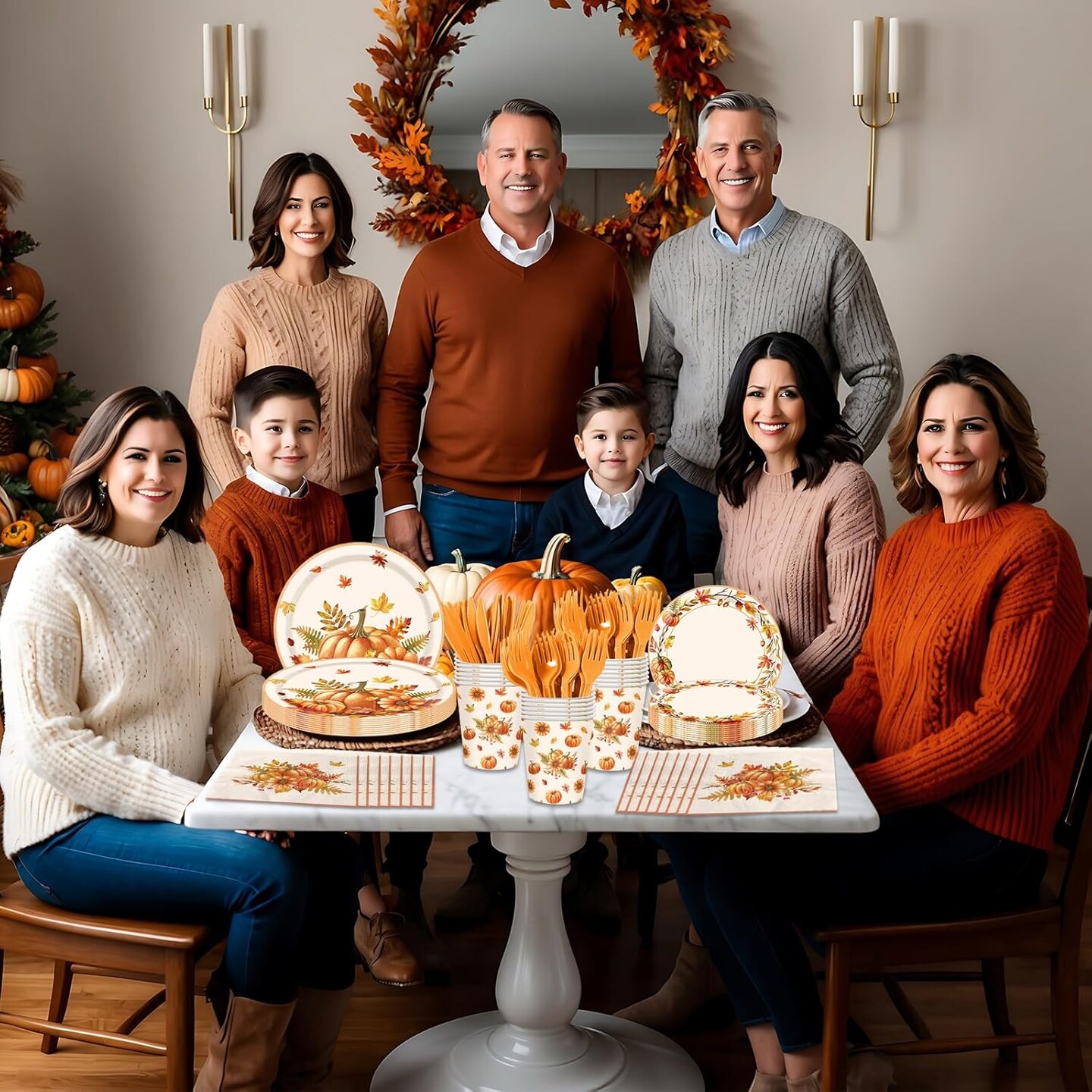 144Pcs Thanksgiving Party Decorations(9 x 9 x 1 inches)