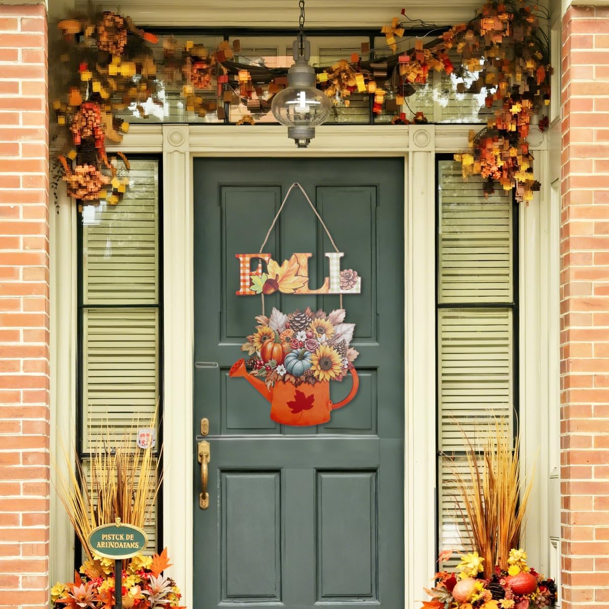 Autumn Rustic Thanksgiving Decorative for Porch(Orange Fall)