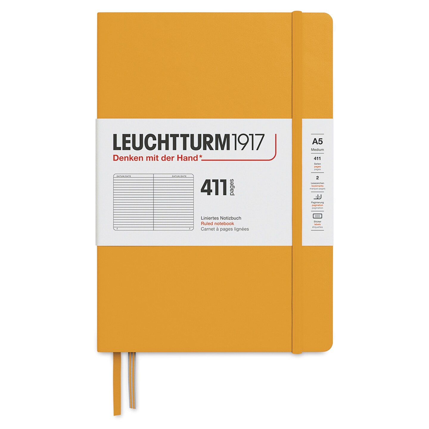 Leuchtturm1917 411 Notebook - Rising Sun, 5-3/4&#x22; x 8-1/4&#x22;, Ruled