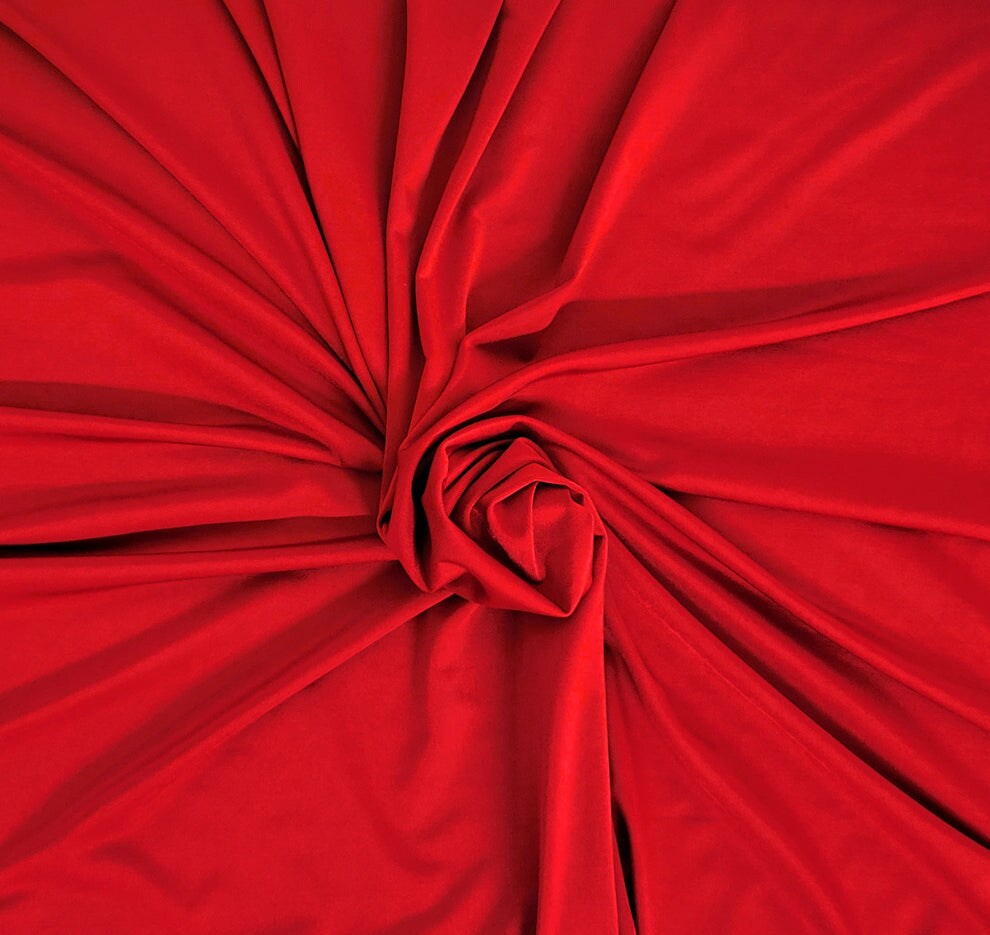 1 Yard Red Nylon Spandex Activewear Jersey Knit Fabric