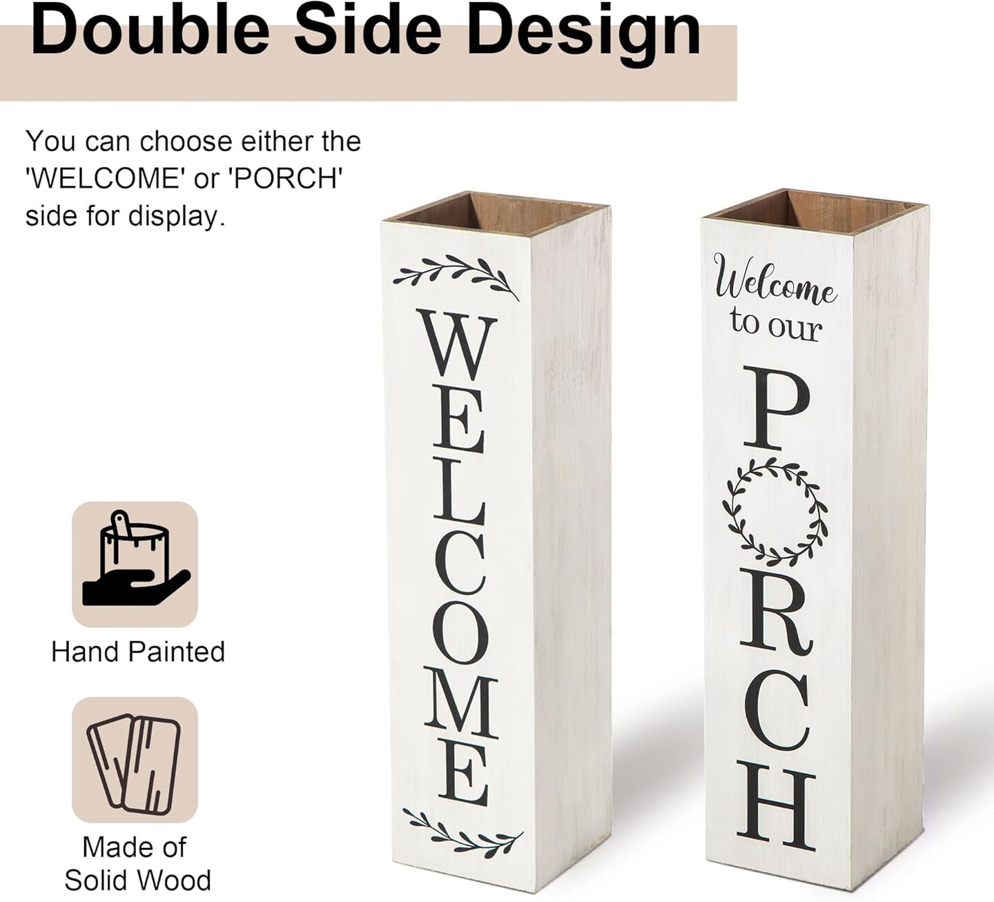 30&#x22;H Wooden WELCOME Porch Sign(white porch)