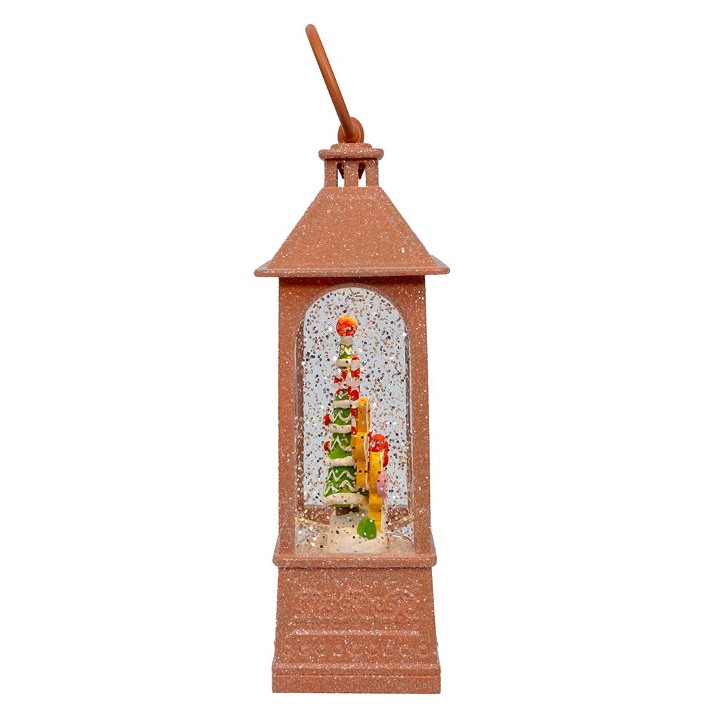 8.37" Battery-Operated USB LED Lighted Gingerbread Water Lantern - Thumbnail 5