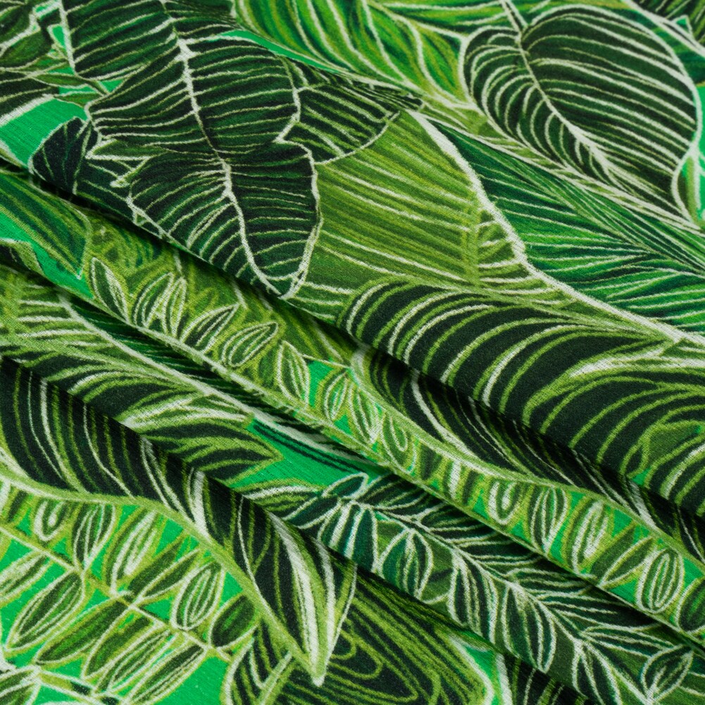 1 Yard Green Tropic of Capricorn Slubbed Gauzy Cotton Woven Fabric 55 inch Width