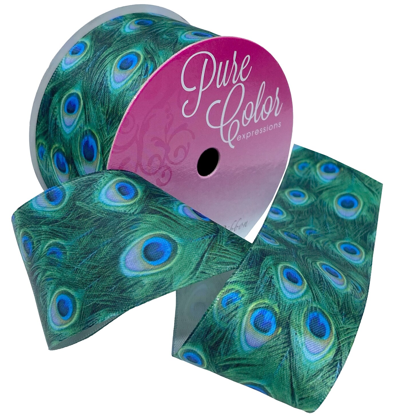 Morex Ribbon Peacock Plumes 1.5&#x22;X3yd-Peacock