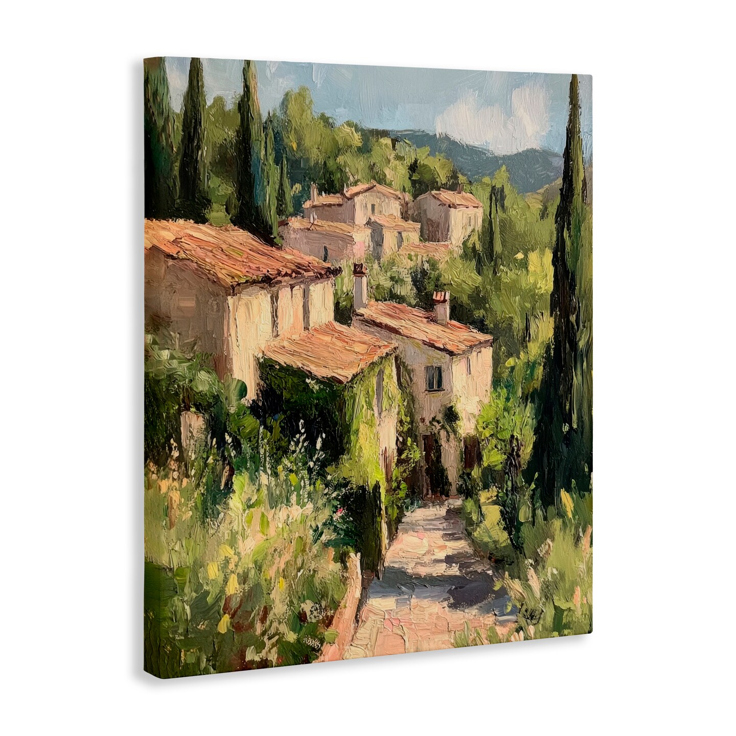 Stupell Industries Expressionist Village Buildings Canvas, design by Petal Prints Design
