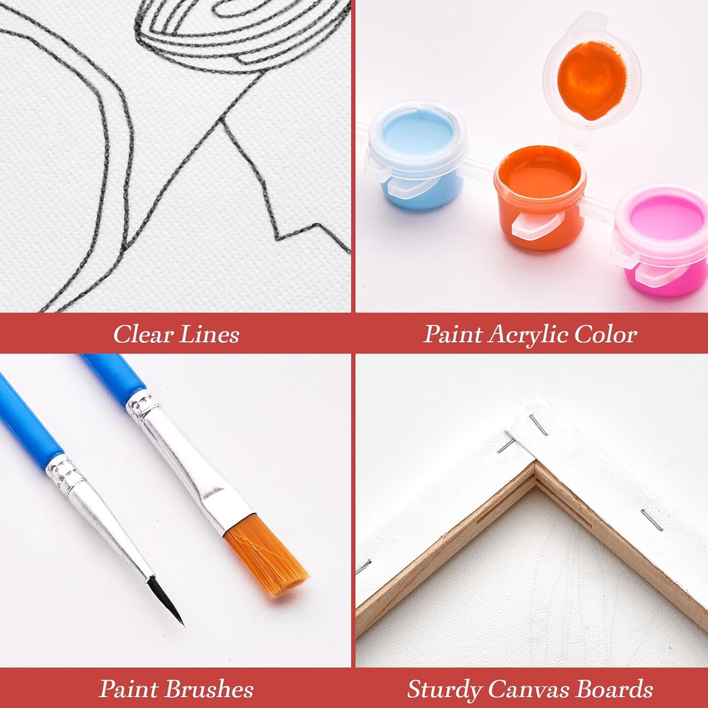 2 Pack Sip and Paint Kits - Afro Couple Pre Drawn Canvas (8x10)