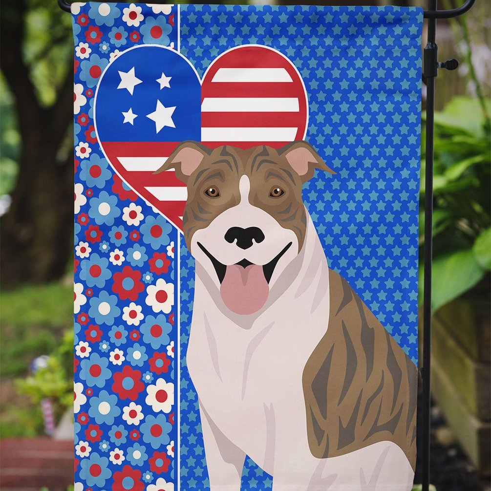 Edge Collections - 11.25" x 15.5" - Multicolor - Garden Flag Fawn Brindle Pit Bull Terrier - 1 Piece
