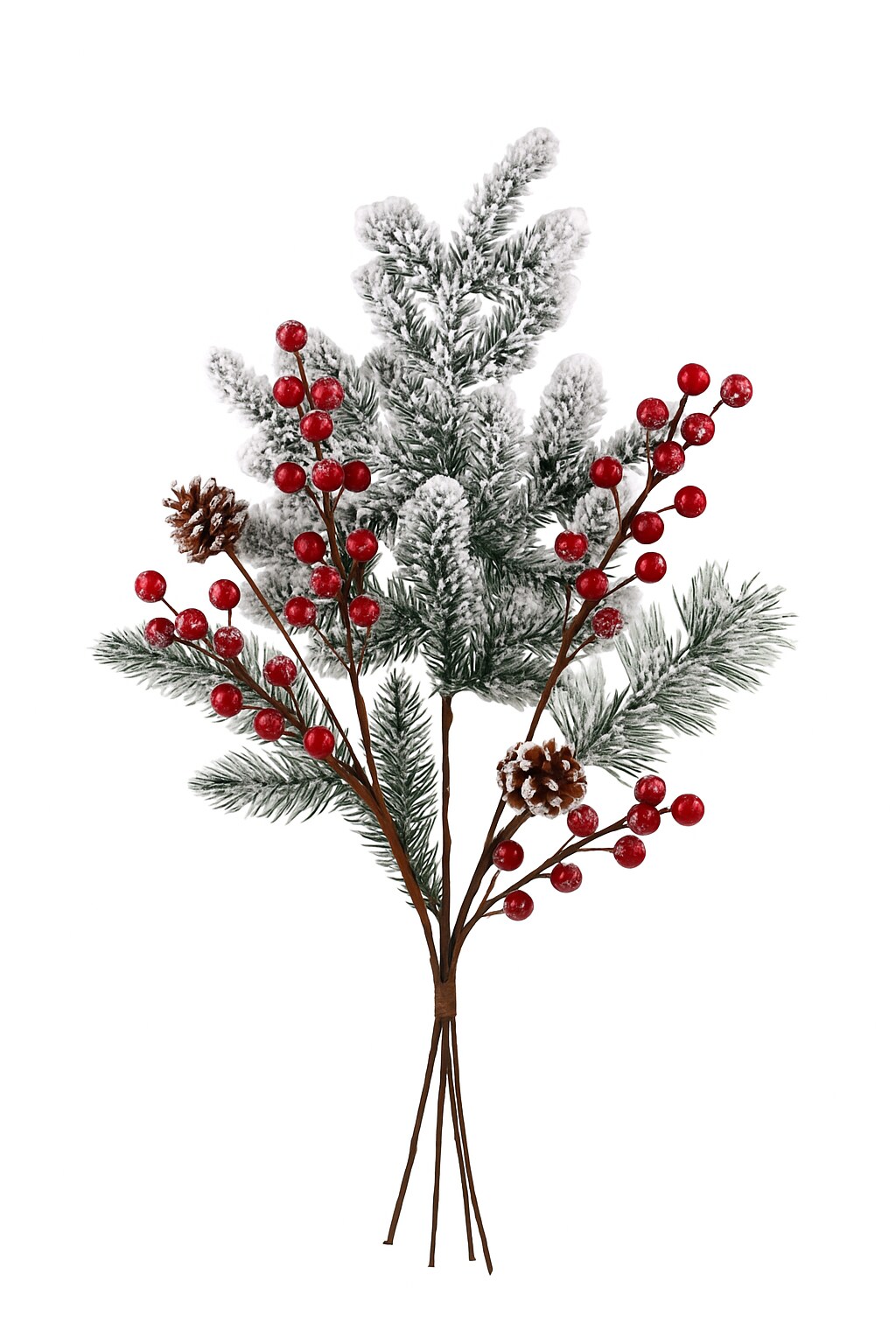 27&#x22; Christmas Pine Snow Noble Fir Spray x5 &#x2013; Artificial Holiday D&#xE9;cor Fir Stems, Faux Pine Branches for Christmas, Home &#x26; Event Decoration, Set of 12