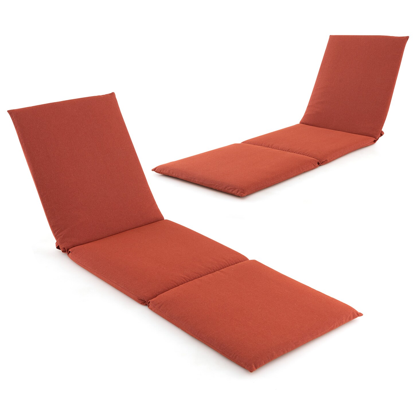 Folding Outdoor Chaise Cushion Pad with Adjustable Fixing Straps