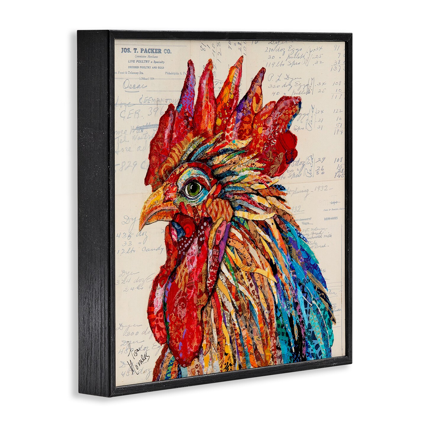 Stupell Industries Bold Patterned Rooster Framed Giclee, design by Lisa Morales