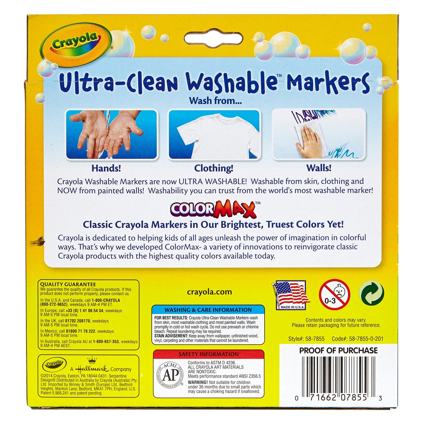 Crayola Ultra-Clean Color Max Broad Washable Markers 10/Pkg-Bright Colors