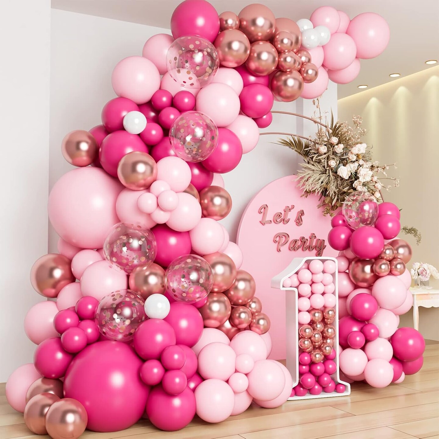 Pink Balloon Garland Arch Kit (Pink)