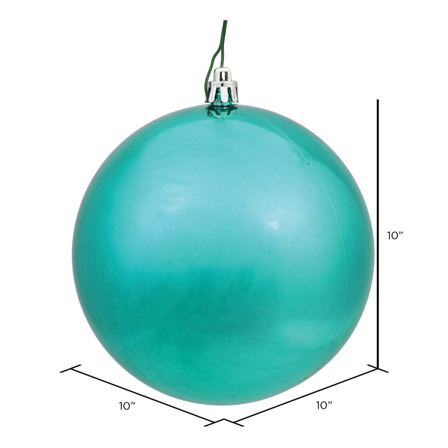 Vickerman 10&#x22; Teal Shiny Ball UV Drilled Cap - N592542DSV
