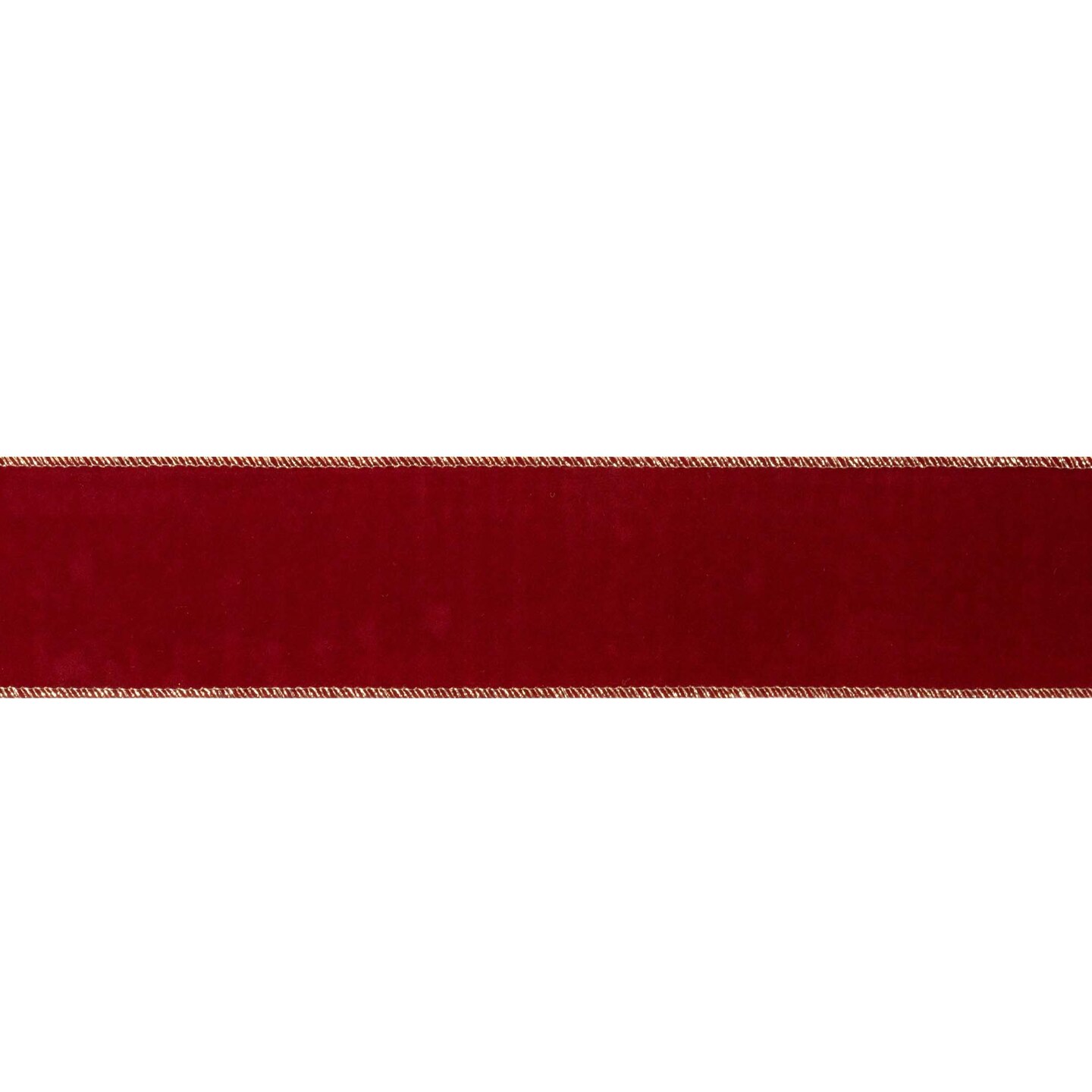 LaRibbons 2 1/2" Reversible Flat Velvet/Lurex Wired Ribbon | Cranberry/Green | 10 Yard Roll