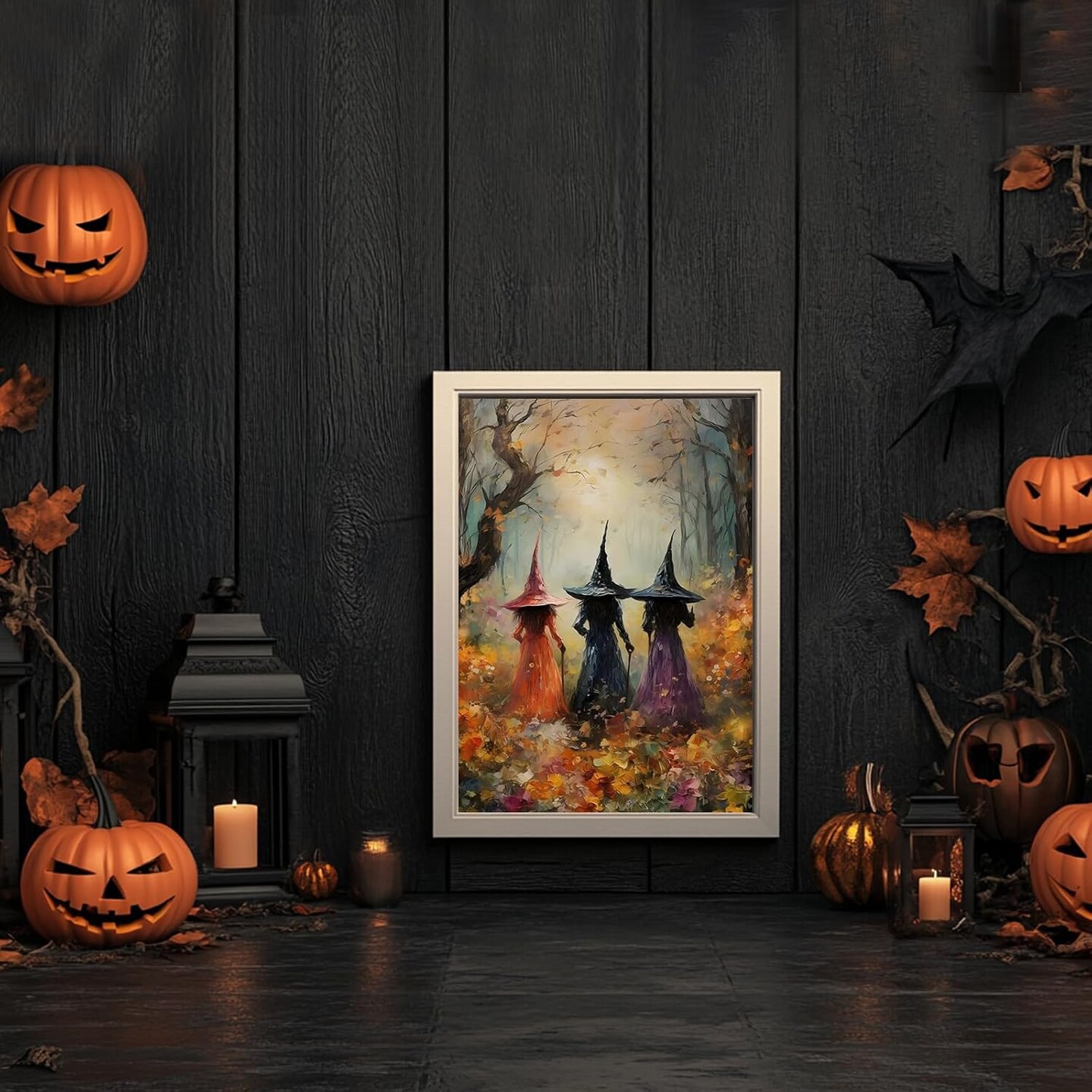 Halloween Paint by Numbers Kit for Adults Beginner(witch)