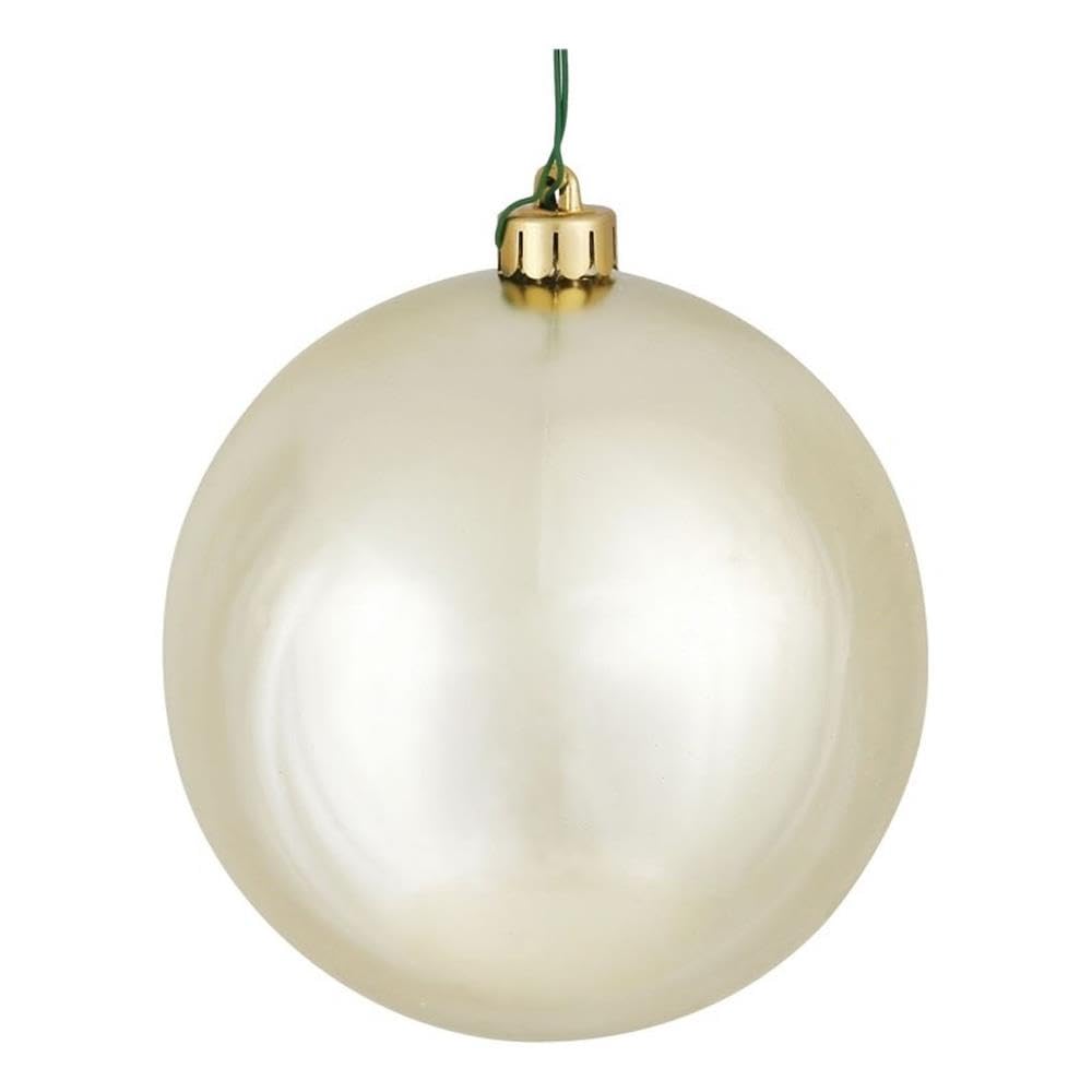 Vickerman 10" Champagne Shiny Ball UV Drilled Cap - N592538DSV
