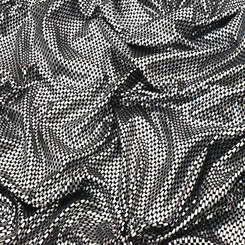 Silver Zip Hologram Foil Print Stretch Activewear Fabric By the Yard