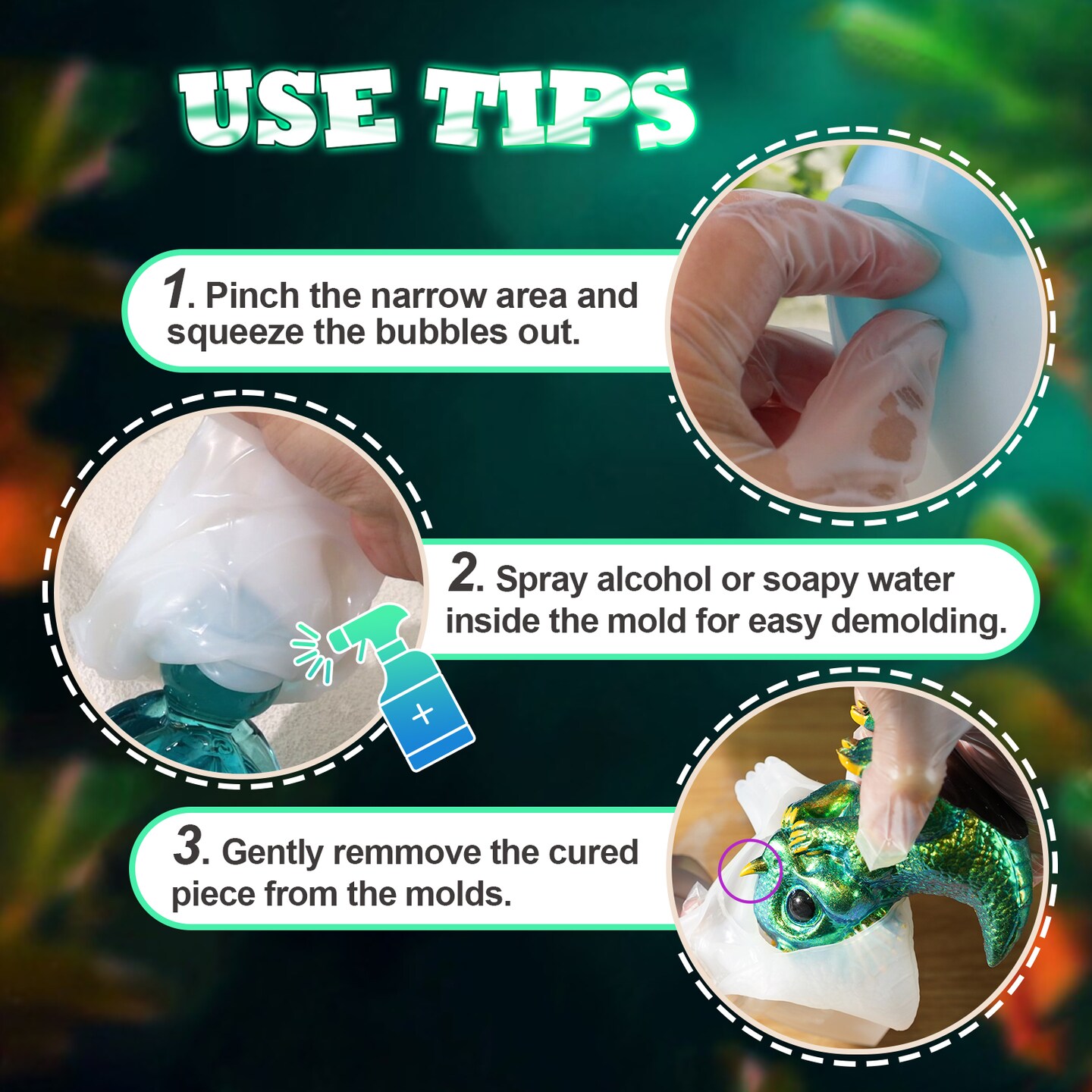 LET&#x2019;S Resin Dinosaur Resin Molds Silicone,Large Dinosaur Figurine Epoxy Resin Molds,Lifelike Tyrannosaurus Rex and Triceratops Animal Silicone Molds for Resina Art, Gifts, Home Decor