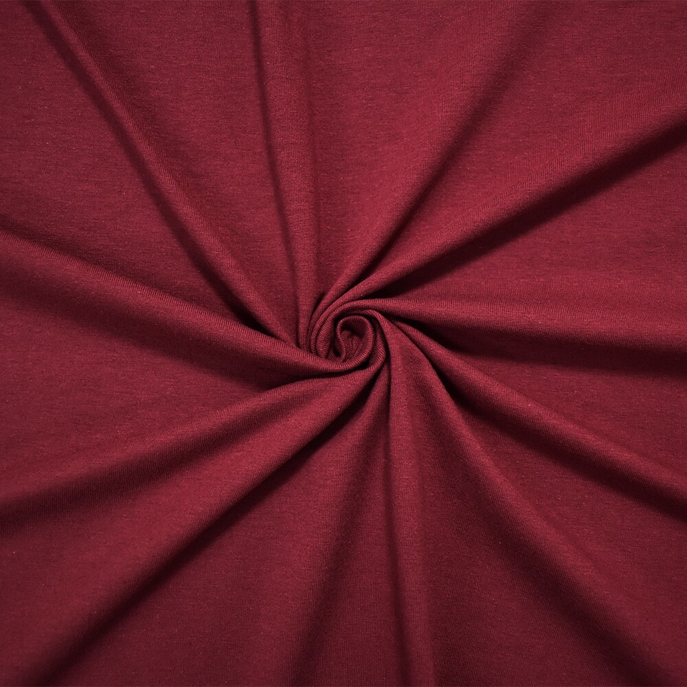 Red Deep Red Cotton Solid Stretch Spandex Jersey Knit Fabric By the Yard