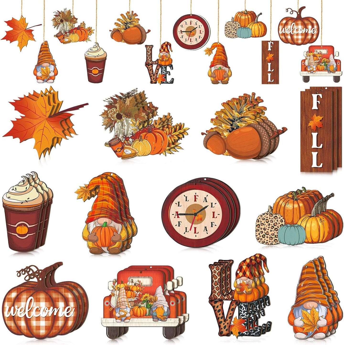 36 Pcs Fall Ornaments for Tree Fall Thanksgiving Decorations(Cute Style)
