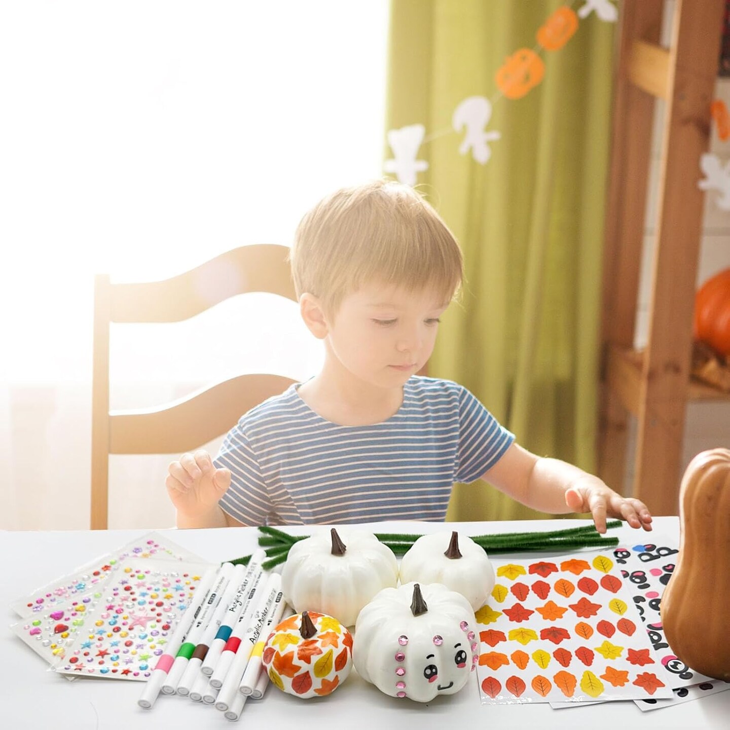 24 Set Fall Pumpkins Kids Painting Crafts Kit (Foam)