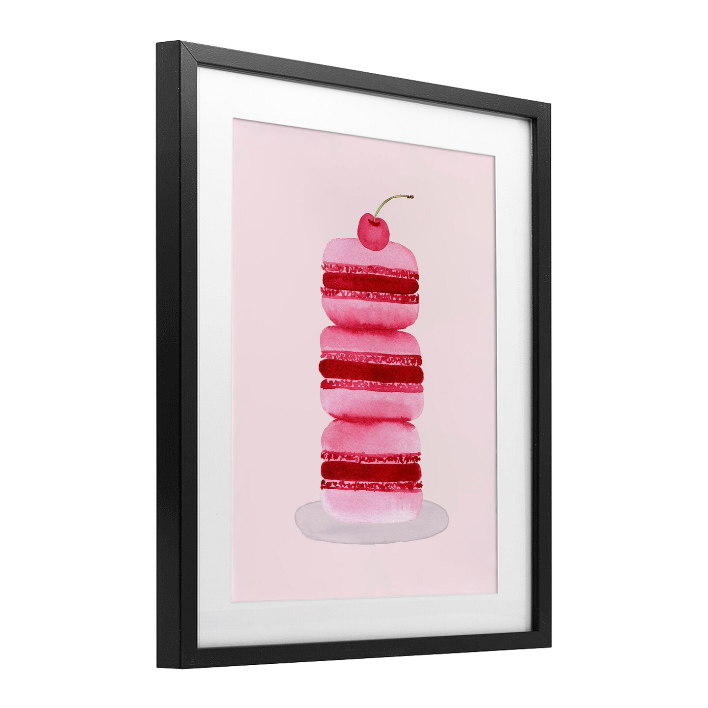 Stupell Industries Coquette Macaroon Cherry Stack Framed Print Under Glass, design by Nina Jacobs