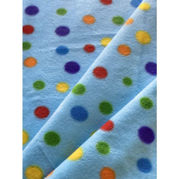 Rainbow Polka Dots Circus Anti-Pill Fleece Fabric | By The Yard