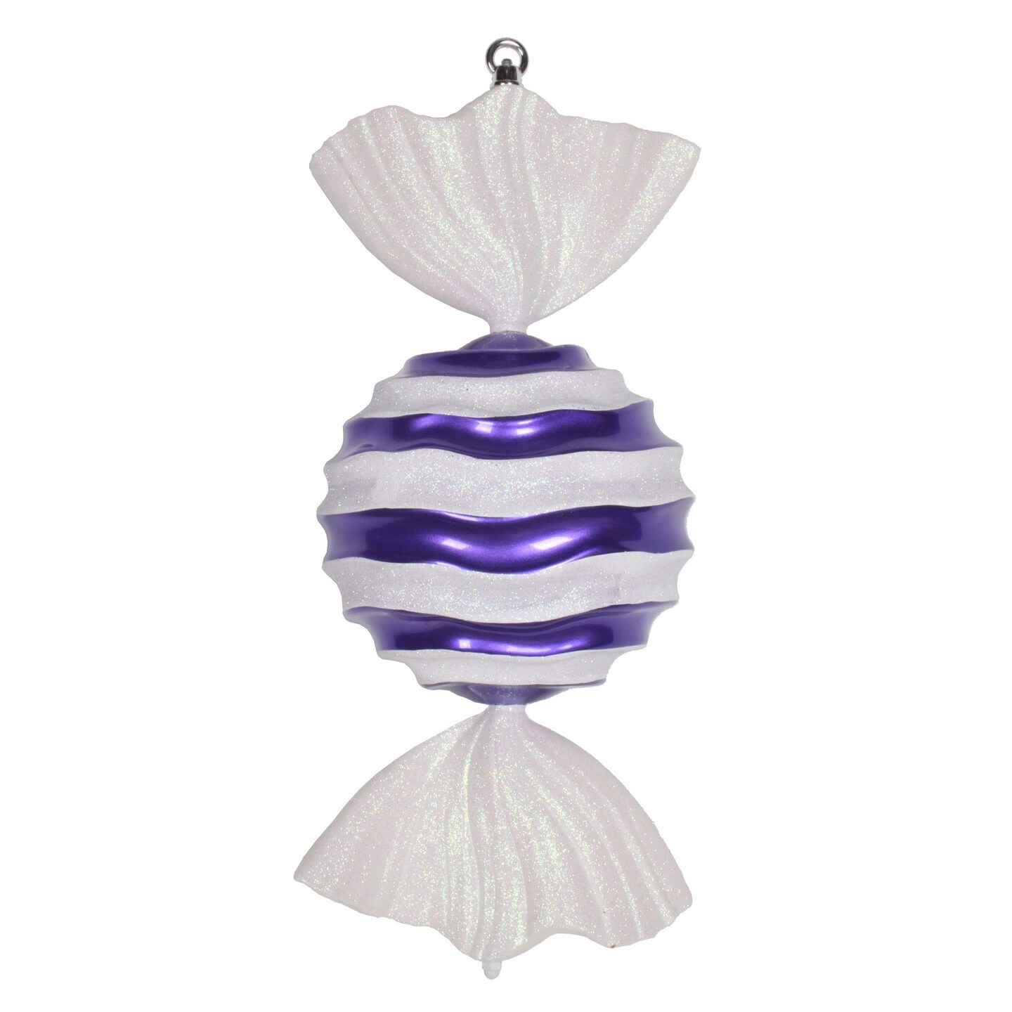 Vickerman 18.5" Purple-White Stripe Wave Candy - M153114