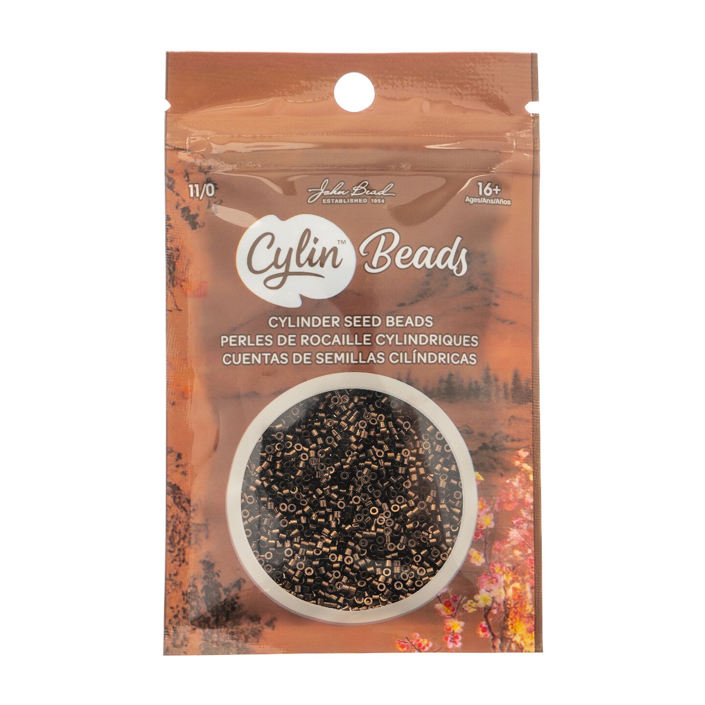 John Bead Metallic Finish Cylin Beads 11/0 Glass Cylindrical Seed Beads, 25g